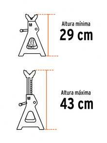 2-Piece Car Tower, 3-Ton Load Capacity, 29cm-43cm Height, Orange Color - Orange - View 3