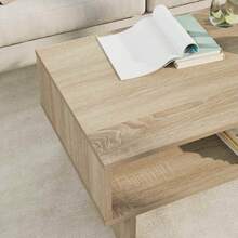 vidaXL Tavolo basso Chêne Sonoma 80 x 46 x 35 cm Legno d'ingénierie - Castano - Visualizzare 4