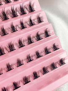 Hinarin 120 PCS D Curl Clusters Manga DIY Eyelash Extension Fluffy Soft Individual Cluster Lash Thick Cluster Lash Natural False Eyelashes - D - View 2