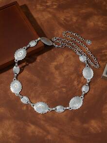 Nuevo cinturón de cadena de metal bohemio retro de moda, cadena de cintura de alta gama única para que las mujeres decoren y modifiquen la línea de la cintura con vestidos - Multicolor - Ver 5