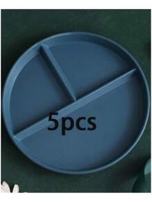 10个/5个/1个套装圆形分隔盘微波炉食品盘水果沙拉托盘厨房，节日，婚礼，生日派对餐具；家庭聚会自助餐盘，派对用品 - 彩色 - 查看 20