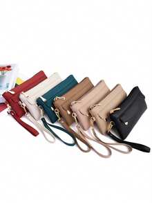 1 Peça "Edição Limitada 2026" Carteira Feminina de Couro Legítimo/Clutch com Recursos de Cor Sólida, Design Simples, Vários Compartimentos para Cartões, Um Compartimento e Grande Capacidade. O Design com Zíper é Conveniente e Prático, Oferecendo Um Estilo Refinado. É Prática, Bonita e Adequada para Uso Diário, Bem Como Viagens e Compras. Também é um Ótimo Presente para Seus Entes Queridos, Amigos ou Família. - Multicolorido - Visão 4