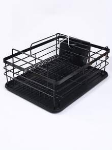 1pc Bowl And Plate Storage Rack With Sink Draining Function, Suitable For Placement On Kitchen Countertops. Its Design Requires No Drilling For Installation And Can Be Used As A Bowl And Plate Storage Rack, Sink Organizer, And Utensil Strainer, Meeting Various Kitchen Storage Needs. - Multicolor - View 7