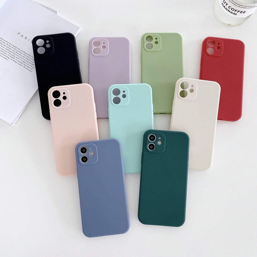 Compatible OPPO A5 Phone Case A5 PRO Liquid Silicone Vibrant Straight Edge 5G Matte 0PP0 A5 Cover Protective Case - 魔術方塊直邊-淡青色 - 查看 1