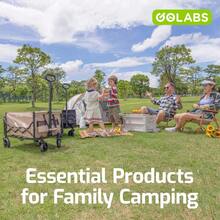 Collapsible Wagon Cart Max 350lb Load & Expandable Storage 100L, Double Bearing Design For Flexible Steering, Foldable Heavy Duty Garden Cart With 2 Cup Holders For Groceries, Garden & Camping - Black - View 9