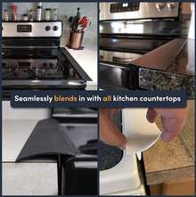 25-Inch Silicone Cooktop Gutter Cover - Waterproof, Grease-Proof And Easy To Clean - Black - View 4