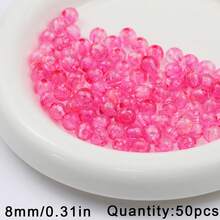 50颗彩色半透明亚克力珠，带孔珠，适用于DIY珠宝制作、工艺品制作、友谊礼物、家居装饰 - diy - 查看 19