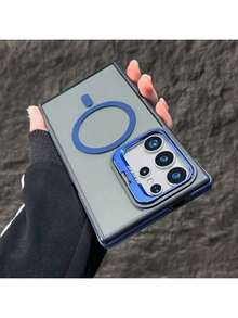 A Magnetic  Case With Anti-Slip Edge Strips And A Stand, Compatible With  17pro Max, Case 16 Promax, Case15, 14, 13, 12, 11 Plus Pro Max, And 17Air Series. It Adopts A Durable Double Protection Design, Featuring Anti-Slip, Shock Absorption, A Stand, And Wireless Charging Functions. It Is A Phone Case Suitable As A Gift For Halloween, Christmas, Or Other Festivals. - 藍色 - 查看 34