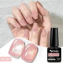 Mtssii 6pcs 7ml Nude Pink Jelly Crystal Gel Nail Polish Set Acrylic Translucent Nude With Sheer Ice Clear Effect Nail Glue Spring Summer Semi Permanent UV Gel Varnish Diy French Manicure Nail Art For Home Salon Gift For Women - 彩色 - 查看 3