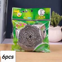 1/6/12pcs Stainless Steel Kitchen Cleaning Brush - High Quality, Suitable For Cleaning All Dirt On Tableware, Cookware And Stove. Reusable Steel Wool Cleaner - Silver - View 14