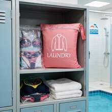 耐用洗衣袋 - 拉链封口，便携式衣物及旅行必备物品收纳袋，结实耐用的提手 - 彩色 - 查看 2