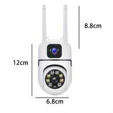 1080P Dual-Lens WiFi Security Camera, 2.4G/5G Wireless, Motion Detection, Two-Way Audio, Night Vision, Cloud Storage & TF Card Support, USB Powered, High-Resolution Recording, Dual Antenna Design, Compact Size, Indoor/Outdoor Surveillance Camera, High-Quality Housing - White - View 8