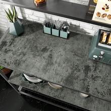 1卷灰色工业水泥裂纹混凝土壁纸，可剥离粘贴的灰色混凝土接触纸，防水自粘乙烯基可移除壁纸，适用于浴室、卧室、客厅、厨房、橱柜、健身房、商店、家具、家具装饰 - 灰色 - 查看 9