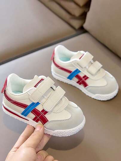 1 par flickor moderiktiga, avslappnade utomhusskor med halkskydd, mjuka, mångsidiga tennisskor för småbarn och små barn, lämpliga för hösten