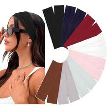 16 Fasce elastiche antiscivolo in morbido tessuto per donna - Accessori per capelli per yoga, corsa, sport nei colori nero, marrone, beige. Fasce larghe in tessuto casual ed eleganti per donna - multicolore - Visualizzare 9