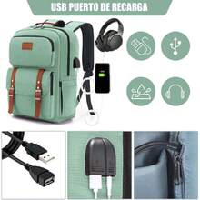 Mochila para Laptop portátil,Mochila de viaje,mochila de tipo casual para hombres y mujeres,impermeable y la tela durable con bolsillos multifuncionales, para el viaje,negocios,etc.,39826755 - Blanco y Negro - Ver 5