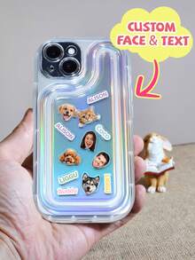 1 pièce Étui de téléphone personnalisé avec expression amusante, étui de téléphone personnalisé avec photo, antichoc, convient pour 5-17pmax. Cadeau idéal pour la fête des mères, la fête des pères, l'anniversaire, l'anniversaire, la cérémonie de remise des diplômes. Cadeau unique pour maman, papa, épouse, mari, petit ami, petite amie, elle, lui, sélection saisonnière. - Multicolore - Voir 2