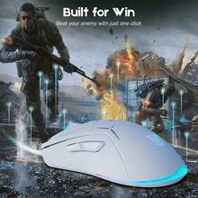 Wired/Wireless Dual Mode Gaming Mouse, PC Computer  Mice USB Mouse With Cycle Light Effect, RGB Modes, 5 Adjustable D Up To 4800, Lightweight  Ergonomic Optical Mouse  For Windows PC Laptop Gamer - 白色 - 查看 5