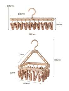 1pc Baby Clothes Hanger, Newborn Socks Drying Rack, Foldable Clothes Hanger With Multiple Clips, Windproof Clothes Rack For Children Wardrobe Storage - Multicolor - View 9