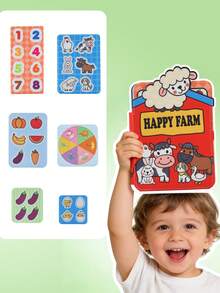 Farm Theme Tear & Peel Book, 0-3 Years Old Hook And Loop Interactive Quiet Book, Hand-Tearing Early Education Toy, Exercising Fine Finger Movements, Montessori Baby Toy, Baby Handbook, Easter Boy & Girl Baby Birthday Gift, Children's Day, Baby Game, Girl Game, Children's Book - Multicolor - View 13