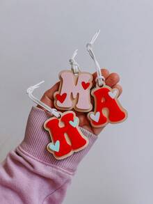 Valentines Day Heart Tags,Valentines Basket,Personalized Name Tag,Valentine Heart Gift Tag,Letter Heart Tag,Retro Letters,Cut File, Laser Files, Laser File,Valentine's Tag,Give Him, Give Her A Gift. - R-heart-shaped Label - View 4