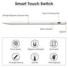 Touchpen Compatible With IPad 9th And 10th Generations - Fast Charging Active Pen, Tilt Sensing And Palm Repulsion, Magnetic Connection, Fast Charging, Round Bucket Design, Compatible With IPad 2018-2024, The Stylus Compatible With IPad Features Palm Rejection And Tilt Sensitivity, Enhanced Stylus Compatible With IPad 9Th And 10Th Generation - White - View 7