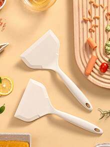 1pc Silicone Takoyaki Spatula, Non-Stick Wide Mouth Japanese Pancake Spatula, Non-Stick Heat Resistant Egg Spatula (Suitable For Eggs, Cookies, Fried Eggs, Fish, Burgers, Steaks And Pizza) - Multicolor - View 3