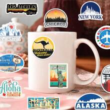 30pcs Retro World Landmarks Stickers Laptop Bicycle Guitar Skateboard Sticker DIY Graffiti Waterproof Stickers - Multicolor - View 10