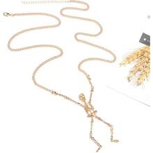 Collar esqueleto halloween mujeres fantasma esqueleto largo colgante niñas disfraz vestir joyería festiva - como en la foto - Ver 4