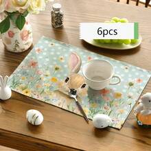 1/2/4/6/8/300 Pcs Luxury Placemat Set, Featuring Modern Minimalist Easter Bunny Pattern Design. Size: 12*18 Inches/30*45 Cm, Multiple Patterns Available, Suitable For Easter Dining And Home Decor. - Multicolor - View 19