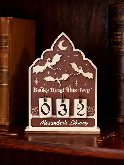 2D Retro Book Reading Tracker, Annual Book Count Decor - This Year's Reading Tracker Can Track Up To 999 Books. With Base For DIY. Suitable For Office Books, Modern Books, Sturdy Structure, Bookshelf Decor, Book Lover Gifts, Book Display And Storage, Bookshelf Count Display, And Reading Challenge Gifts. Suitable For Readers, Teachers, Writers, And Book Enthusiasts.