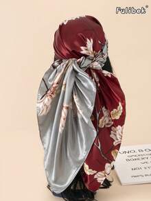 1 chiếc khăn lụa in họa tiết dài 90cm dành cho nữ, phụ kiện thời trang cho bãi biển, kỳ nghỉ và cuộc sống hàng ngày, giúp làm nổi bật trang phục của bạn. - rượu vang đỏ - Xem 4