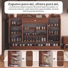 Zapatero Económico Retro 118.4x29.8x90cm Marrón - Multicolor - Ver 6