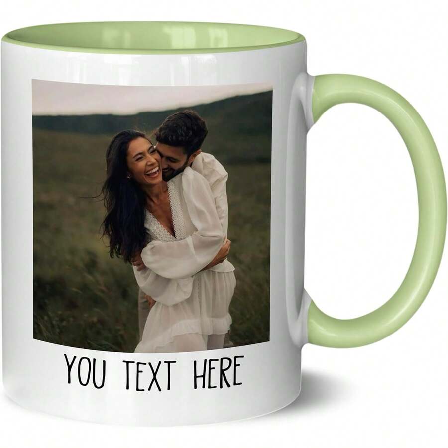Custom Mug Upload Your Picture Personalized Coffee Mug With Photo Text Name Customized 11 Oz/15 Oz Tea Cup Unique Ideas Gifts Men Women Mom Dad Couple Girlfriend Boyfriend Friend Family - 白色/黑色 - 查看 1