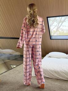 Disney Stitch Print Patchwork Pajama Set - Multicolor - View 2