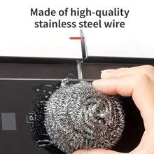 1/6/12pcs Stainless Steel Kitchen Cleaning Brush - High Quality, Suitable For Cleaning All Dirt On Tableware, Cookware And Stove. Reusable Steel Wool Cleaner - Silver - View 9