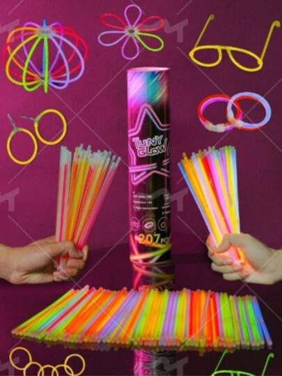 200pcs Upgraded Colorful Glow Sticks, Party Glow Sticks, Suitable For Various Parties And Celebrations, High-Quality Auxiliary Glow Sticks, Colorful Wedding Glow Sticks, Lighting 8-12 Hours, Applicable To Banquets, Concerts, Bars, Nightclubs, Lighting Parties And Other Occasions (Quantity Includes Glow Sticks + Connection Ports), Random Packaging