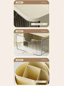 1个旋转抽屉收纳盒，分格收纳盒，旋转分格收纳盒，化妆品展示架，化妆品收纳展示托盘，桌面收纳展示盒，化妆品收纳盒，化妆品收纳箱，珠宝托盘，收纳，整理，整理器，梳妆台香水收纳盒，化妆刷架，化妆刷收纳架，房间收纳整理 - 彩色 - 查看 7