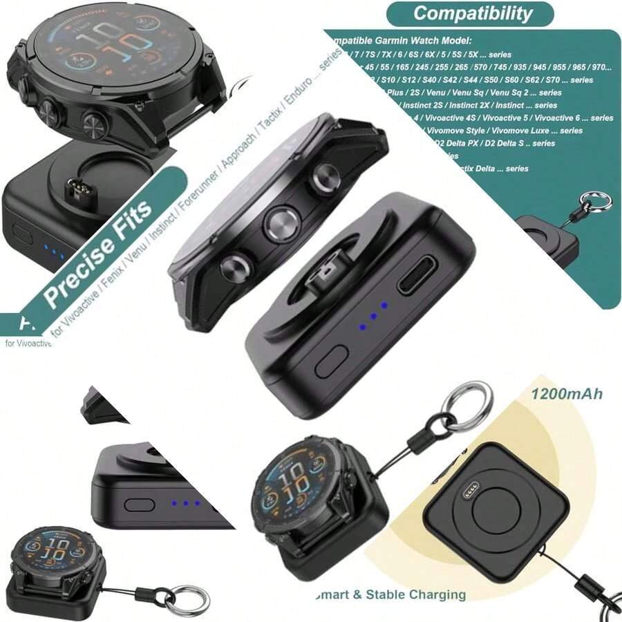 Portable charger for Garmin watches - Suitable for various models with 1200 mAh capacity - como en la foto - Ver 1
