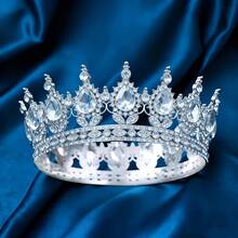 Această coroană luxoasă de prințesă este împodobită cu pietre strălucitoare, fiind alegerea perfectă pentru mirese. Designul este rafinat, strălucitor și elegant. Această coroană rotundă este un accesoriu de păr sofisticat pentru doamne, foarte potrivit pentru ocazii speciale. - Multicolor - Vizualizare 17