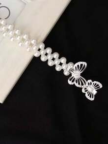 1pc Shiny Butterfly Rhinestone & Pearl Decor Waist Chain, Cute & Sweet Children's Belt Accessory, Suitable For Dresses, Pants, Daily Wear, Parties, Travel & Vacation - A - View 5