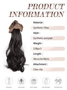 人造马尾辫，人造发髻马尾假发片，爪夹发髻发夹，人造假发髻接发，女士日常佩戴发饰 - 彩色 - 查看 5