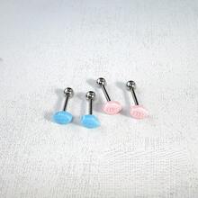 菱形药丸亚克力舌钉，钛钢外螺纹，小众性感药丸形舌钉舌环