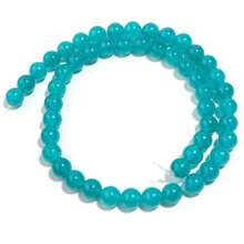 1pc Natural Agate Beads, 4/6/8/10/12mm Round Elegant Jade Stone Beads For DIY Jewelry Making, Necklace, Bracelet, Pendant, Craft Decoration - Blue-green Chalcedony - View 7