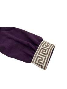 女士休闲高端流苏拉链口袋插肩长袍，传统阿拉伯风格