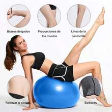 Pelota Fitness De Ejercicio para Yoga Pilates con Bomba para Pilates Yoga DEmbarazo Eporte Ejercicios Abdominales Y Ejercicios Bsicos Fitness Equilibrio Gym - azul + 55cm - Ver 7