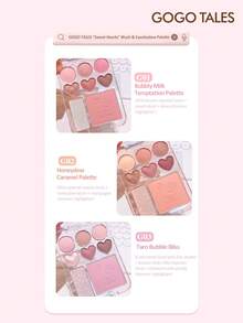 GOGO TALES GOGOTALES 甜美腮红眼影盘，哑光和珠光质地，高显色度，持久不脱妆，附赠 DIY 贴纸，包含粉色、焦糖棕色和中性色调，腮红高光二合一，适合学生和新手使用。 - #G03 Taro Bubble - 查看 5