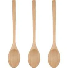 3 Pcs Wooden Spoons, 9 Inch Wood Soup Spoons Japanese Natural Plant Ellipse Wooden Ladle Spoon Set Cooking Mixing Stirring Honey Tea Soda Dessert Coconut Bowl Nonstick Pots Kitchen - 棕色 - 查看 1