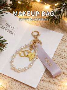 Dior Pearl Bag Charm, Lucky Star Keychain, Christmas Gift