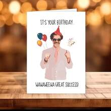 1pc Funny Creative Birthday Card, "Wawaweewa You've Achieved Great Success!" Humorous Birthday Card, Suitable For Boyfriend/Girlfriend, Happy Birthday, Back To School Supplies - Multicolor - View 4